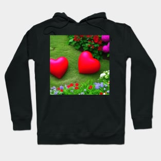 Valentine Wall Art - Together in the garden of love - Unique Valentine Fantasy Planet Landsape - Photo print, canvas, artboard print, Canvas Print and T shirt Hoodie